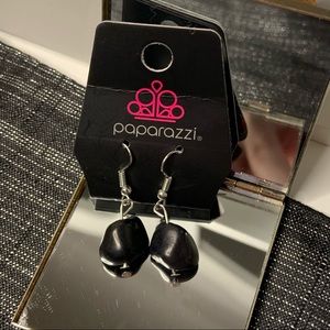 6/$20 Paparazzi Accessories Bold Black Beaded Silver Drop Earrings New